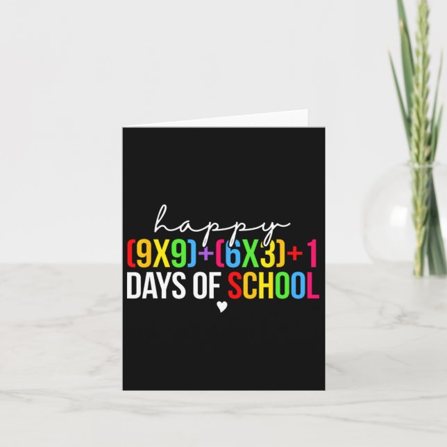 Math Formula 100 Days Of School Funny Math Teacher Card (Front)
