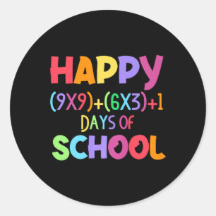 Math Formula 100 Days Of School Funny Math Teacher Classic Round Sticker