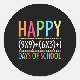 Math Formula 100 Days Of School Funny Math Teacher Classic Round Sticker
