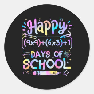 Math Formula 100 Days Of School Funny Math Teacher Classic Round Sticker