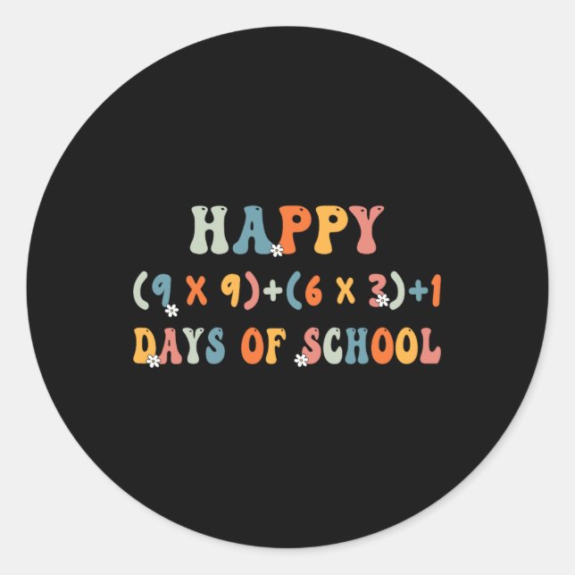 Math Formula 100 Days Of School Funny Math Teacher Classic Round Sticker (Front)