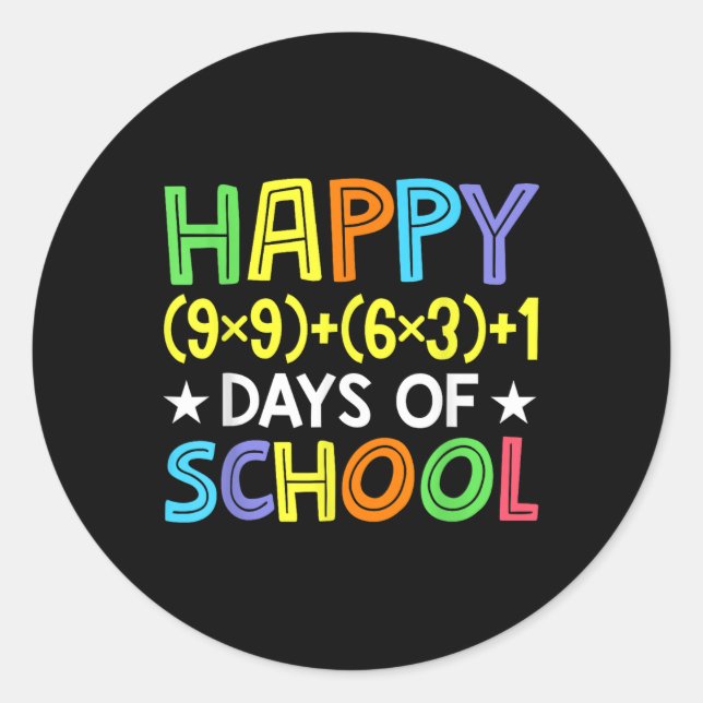 Math Formula 100 Days Of School Funny Math Teacher Classic Round Sticker (Front)