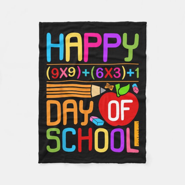 Math Formula 100 Days Of School Funny Math Teacher Fleece Blanket (Front)