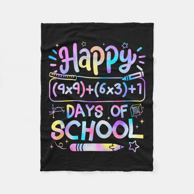 Math Formula 100 Days Of School Funny Math Teacher Fleece Blanket (Front)