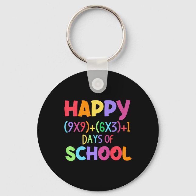 Math Formula 100 Days Of School Funny Math Teacher Keychain (Front)