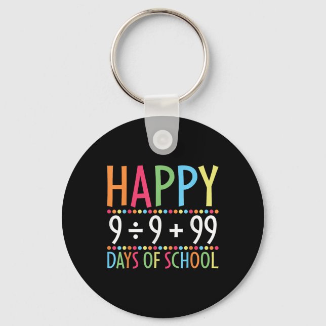 Math Formula 100 Days Of School Funny Math Teacher Keychain (Front)