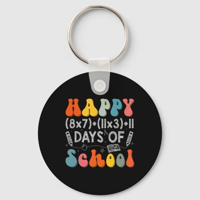Math Formula 100 Days Of School Funny Math Teacher Keychain (Front)