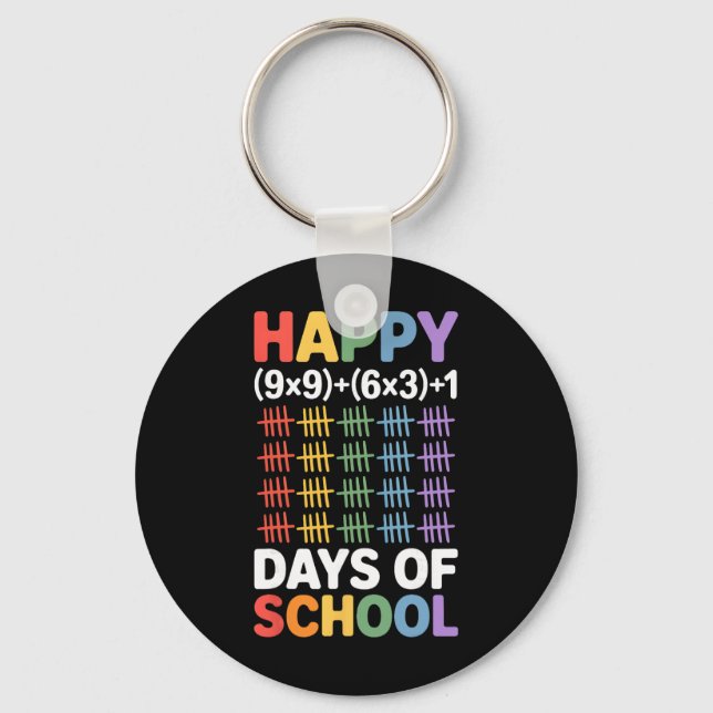 Math Formula 100 Days Of School Funny Math Teacher Keychain (Front)