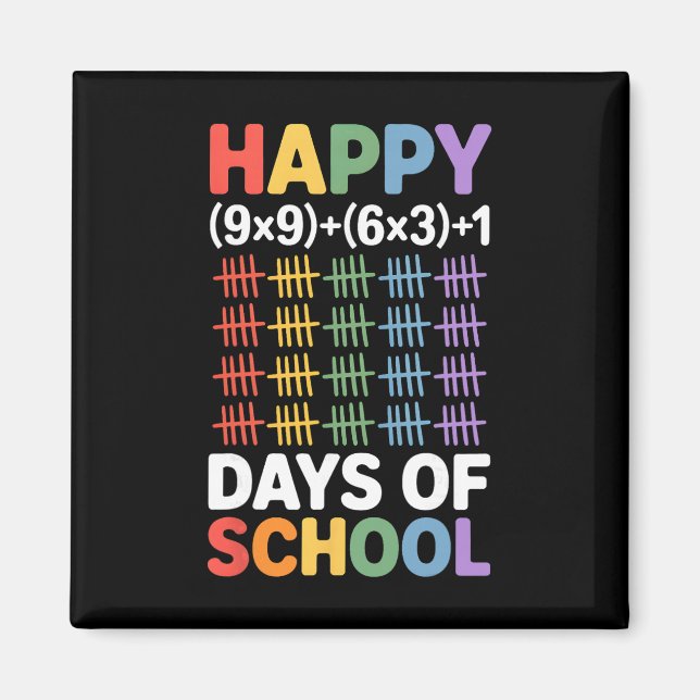 Math Formula 100 Days Of School Funny Math Teacher Magnet (Front)