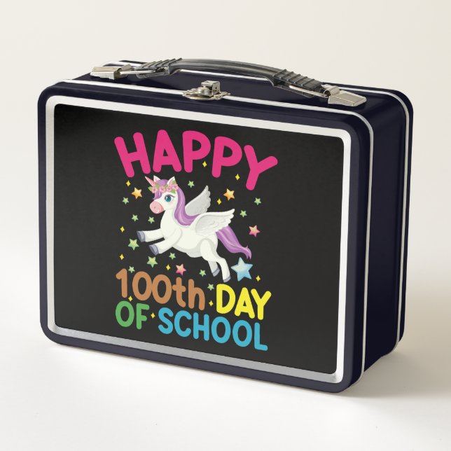 Math Formula 100 Days Of School Funny Math Teacher Metal Lunch Box (Front)