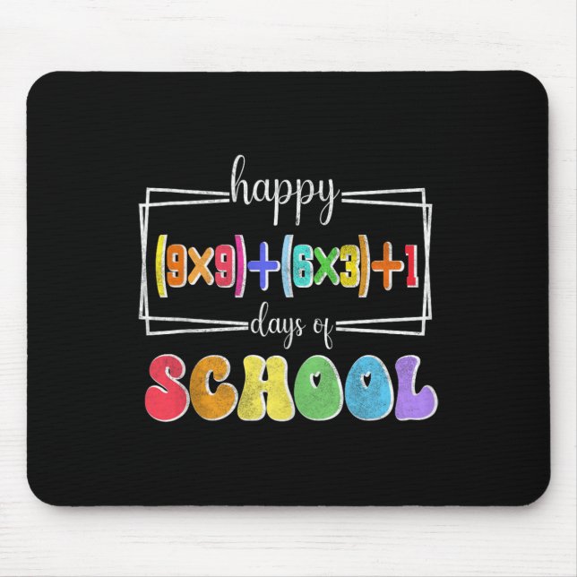 Math Formula 100 Days Of School Funny Math Teacher Mouse Pad (Front)
