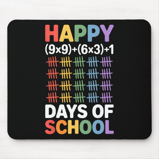 Math Formula 100 Days Of School Funny Math Teacher Mouse Pad (Front)