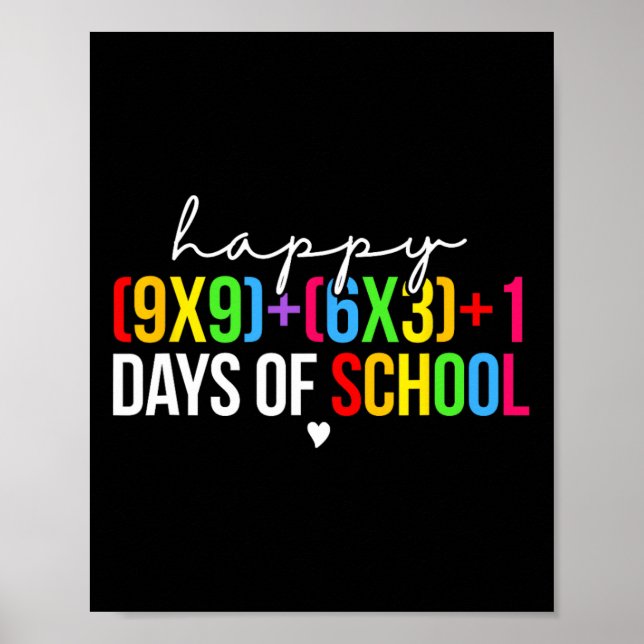 Math Formula 100 Days Of School Funny Math Teacher Poster (Front)