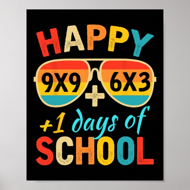 Math Formula 100 Days Of School Funny Math Teacher Poster (Front)