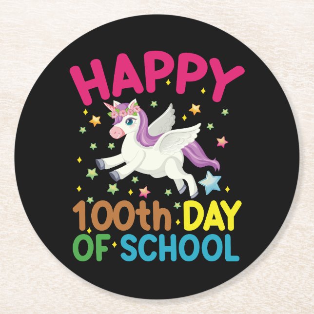 Math Formula 100 Days Of School Funny Math Teacher Round Paper Coaster (Front)