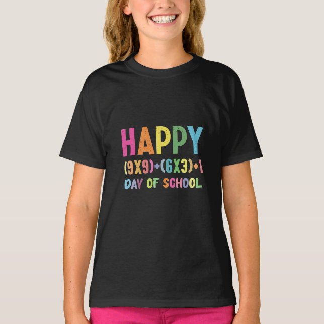 Math Formula 100 Days Of School Funny Math Teacher T-Shirt (Front)