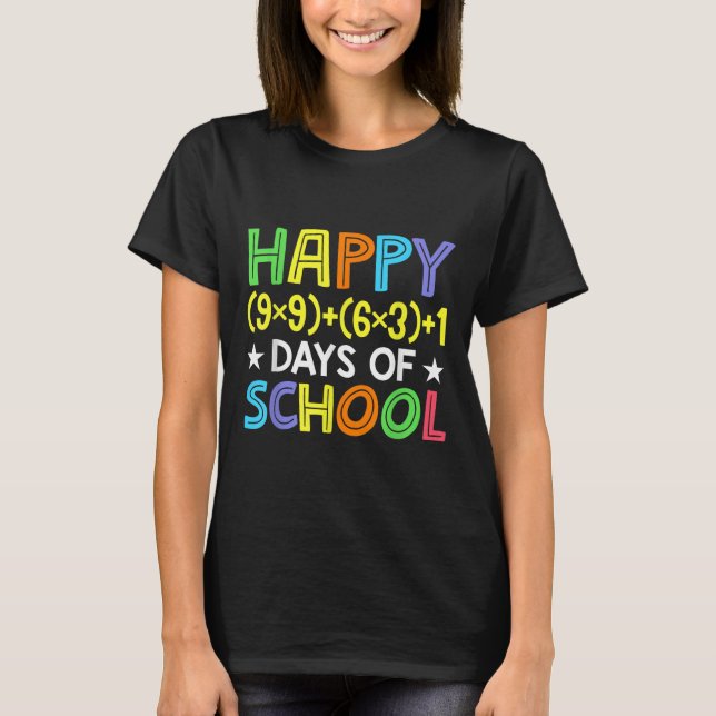 Math Formula 100 Days Of School Funny Math Teacher T-Shirt (Front)