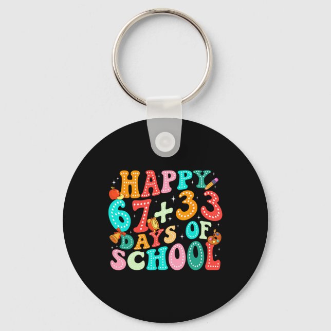 Math Formula 100 Days Of School Funny Teacher 67 1 Keychain (Front)
