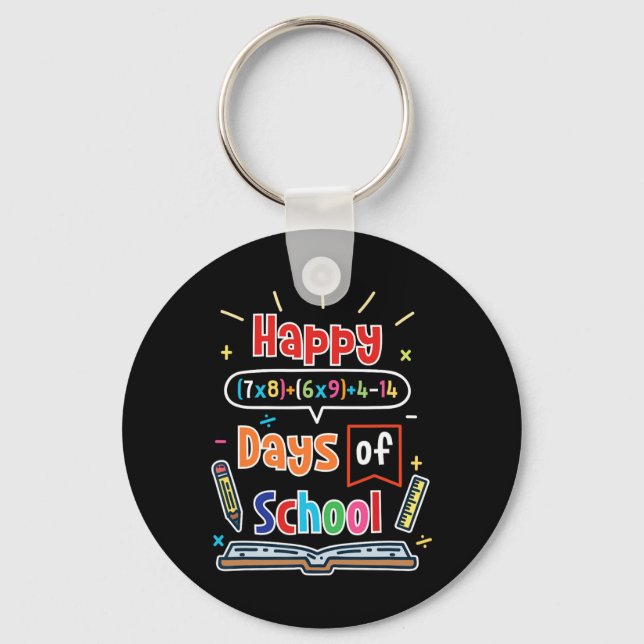 Math Formula 100 Days Of School Happy 100th Day Of Keychain (Front)