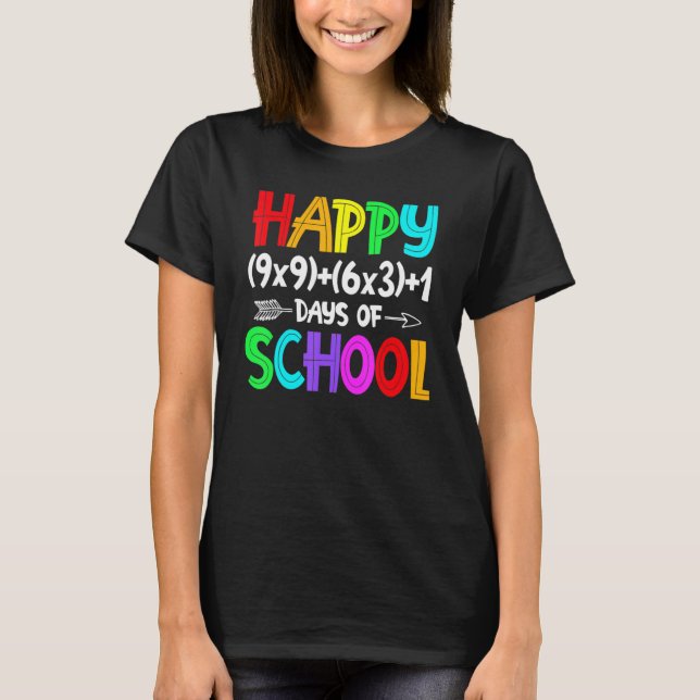 Math Formula 100 Days Of School  Math Teacher 100t T-Shirt (Front)