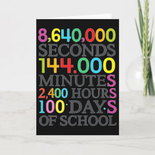 Math Formula 100 Days Of School Math Teacher Kids  Card