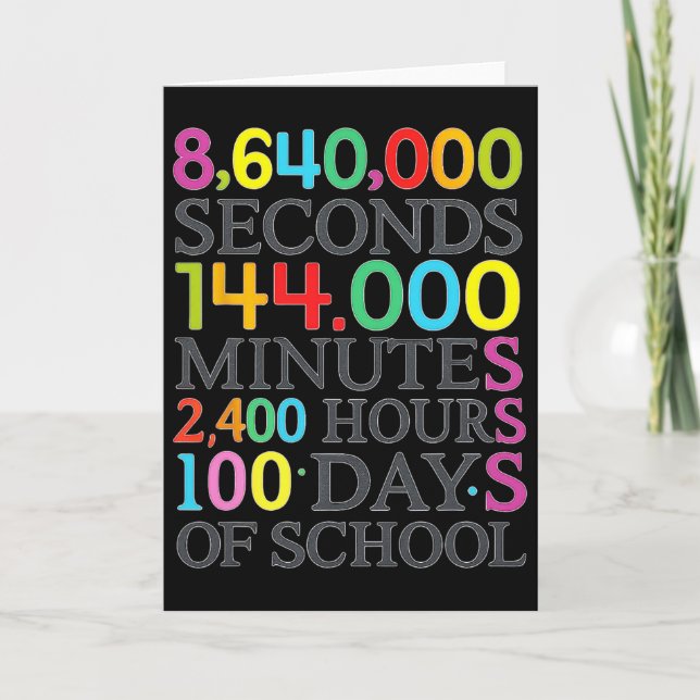 Math Formula 100 Days Of School Math Teacher Kids  Card (Front)