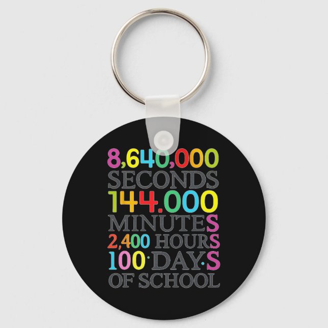 Math Formula 100 Days Of School Math Teacher Kids  Keychain (Front)