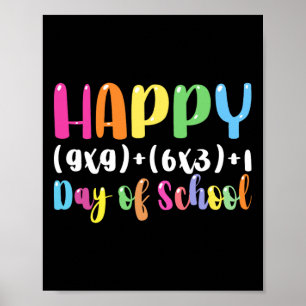 Math Formula 100 Days Of School Teacher Boy Girl  Poster