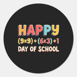 Math Formula 100 Days Of School Teacher Boys Girls Classic Round Sticker