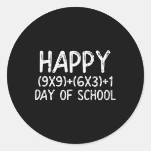 Math Formula Happy 100 Days Of School 100th Day Te Classic Round Sticker