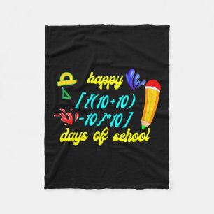 Math Formula Happy 100 Days Of School Funny Math T Fleece Blanket