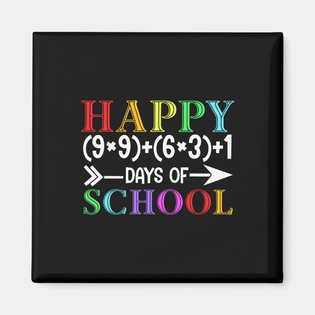Math Formula Happy 100 Days Of School Funny Math T Magnet (Front)
