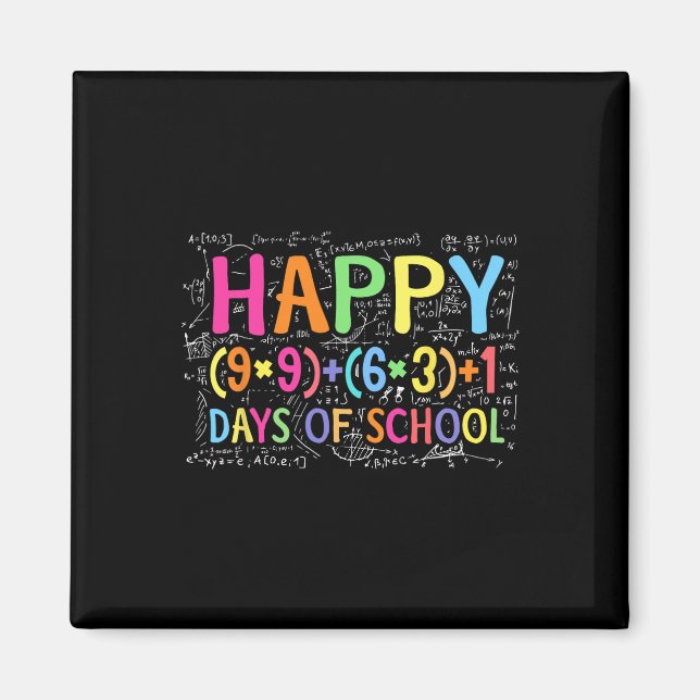 Math Formula Happy 100 Days Of School Funny Math T Magnet (Front)