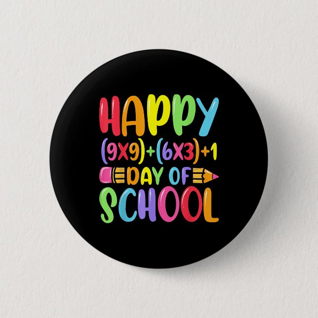 Math Formula Happy 100 Days Of School Teacher Math 2 Inch Round Button (Front)