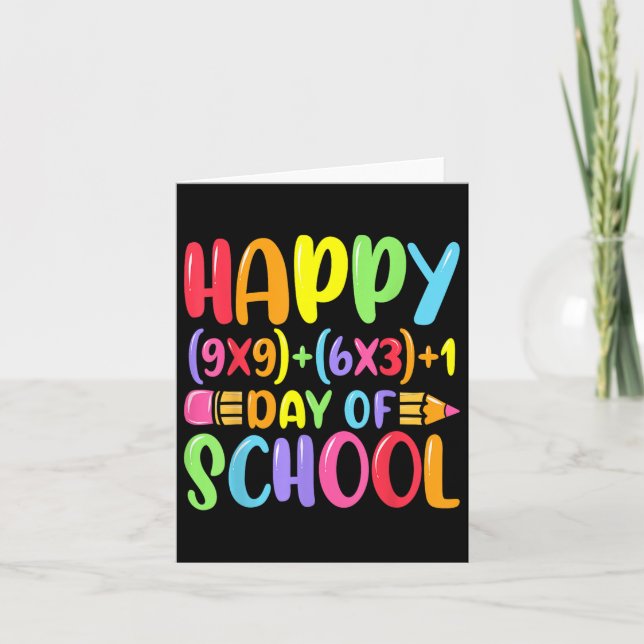 Math Formula Happy 100 Days Of School Teacher Math Card (Front)