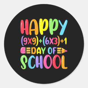 Math Formula Happy 100 Days Of School Teacher Math Classic Round Sticker