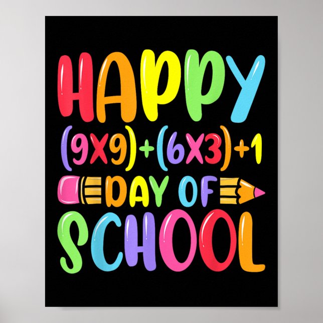 Math Formula Happy 100 Days Of School Teacher Math Poster (Front)