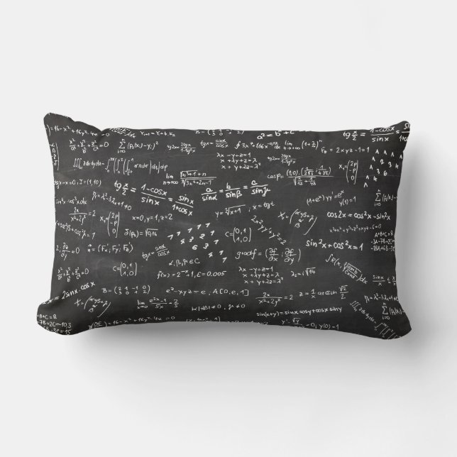 Math Formulas Chalkboard Lumbar Pillow (Front)