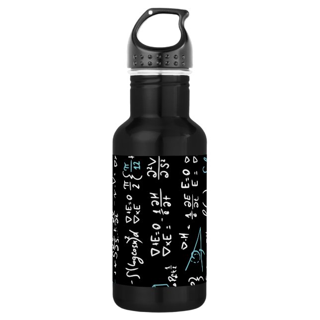 Math formulas mathematics physics student teacher  532 ml water bottle (Front)