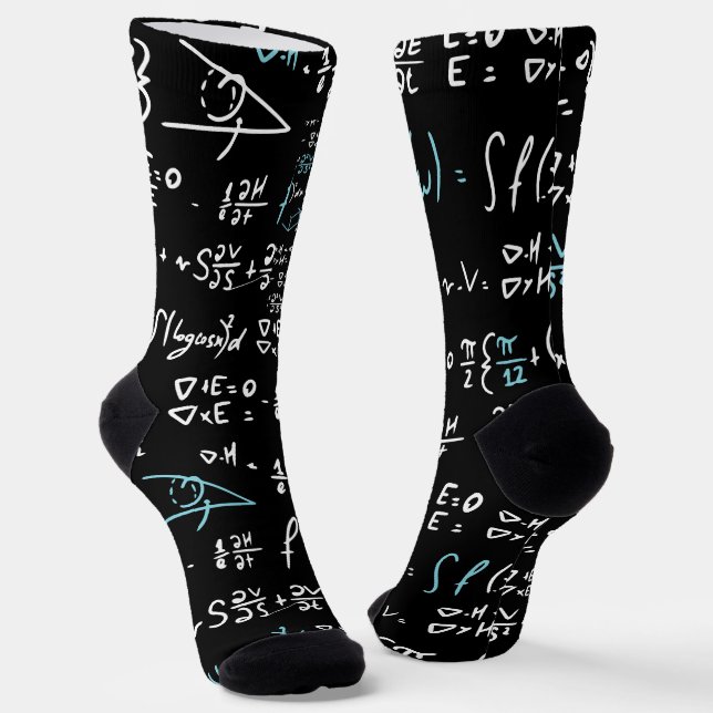 Math formulas mathematics physics student teacher  socks (Angled)