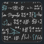 Math formulas mathematics physics student teacher  square sticker<br><div class="desc">I love math. A must have for every student,  math student and math teacher,  physicist,  physics student,  physics teacher,  physics lover and math lovers. Good for the young and old.</div>