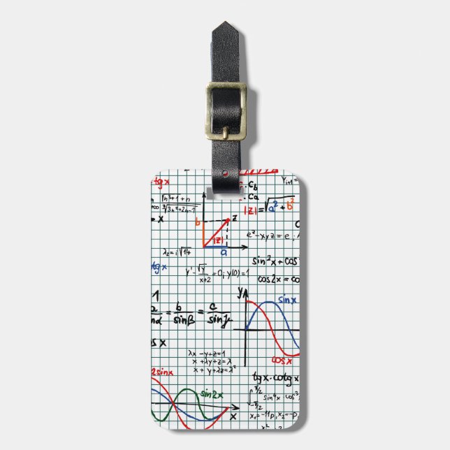Math Formulas Numbers Luggage Tag (Front Vertical)