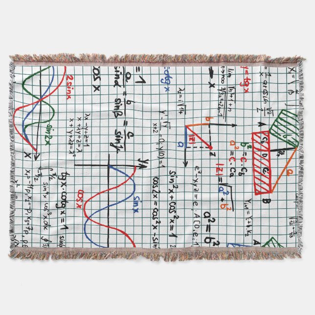 Math Formulas Numbers Throw Blanket (Front)