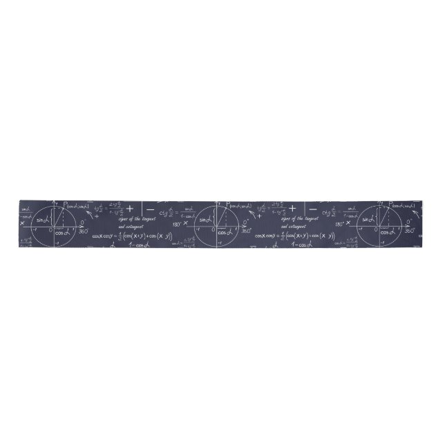Math Formulas on Dark Blue Satin Ribbon (Front)