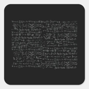 Math Formulas Pattern Square Sticker