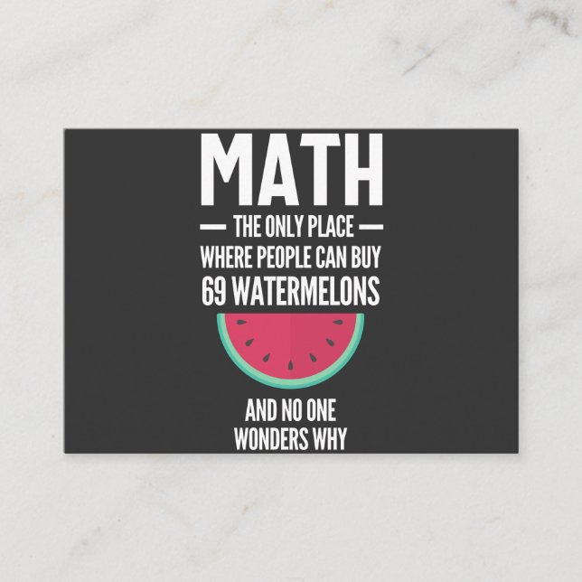 Math. Funny Math Sarcasm Quote Gift Business Card (Front)