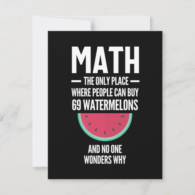 Math. Funny Math Sarcasm Quote Gift Save The Date (Front)