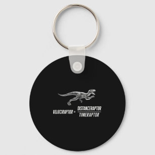Math Geek Dinosaur Velociraptor Equation V2  Keychain