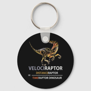 Math Geek Dinosaur Velociraptor Keychain