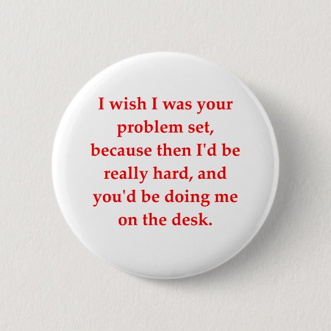 math geek love pick up line 2 inch round button (Front)